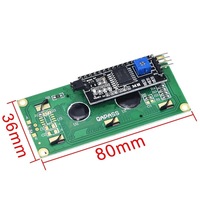 JEO modul LCD LCD1602 layar hijau biru 5v, modul tampilan layar tampilan LCD antarmuka 16*2 IIC/I2C