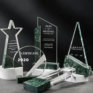 Custom Crystal Employee Award, Alters anerkennung für Manager Personal Retirement Award mit Laser gravur Crystal Trophy