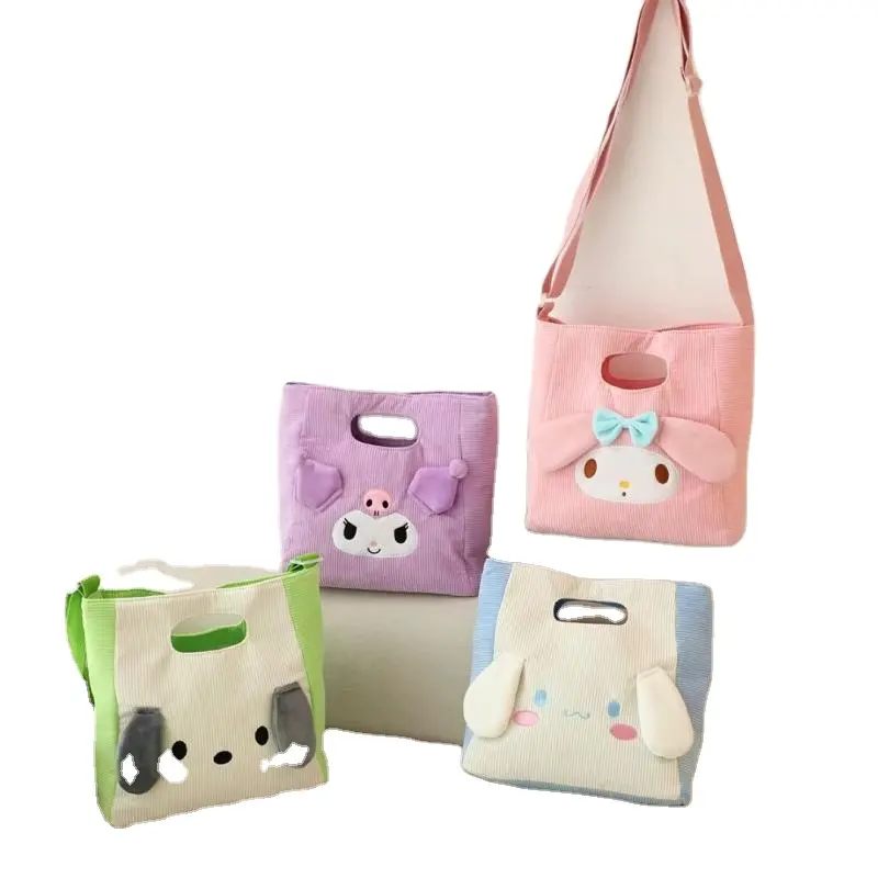 DHF876 baru tiba kartun gadis Indah Melody Kuromi Cinnamoroll Pochacco tas tangan tas selempang pelajar tas tote anime tas grosir