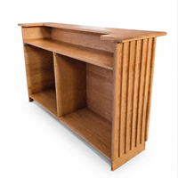 Comptoir de bar professionnel en chêne de 180 cm, pliable, avec charnières dissimulées, plateau en U, idéal pour les mariages, les fêtes et la location événementielle