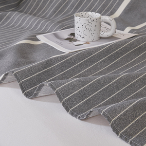 <b>Striped</b> Cotton Linen <b>Bed</b> <b>Sheet</b> Set 3 Pcs Cooling Home Use - Product Image 5