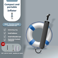 Bomba de Aire Manual Portátil Ligera de 87g con Aguja para Inflar Anillos de Natación, Globos, Flotadores de Piscina y Juguetes Inflables