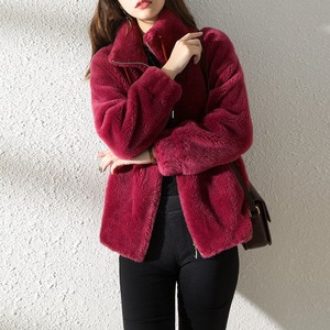 Sweat-shirt cardigan en polaire double face épais pour <span class=keywords><strong>femme</strong></span>, style Ins, hiver, <span class=keywords><strong>crochet</strong></span>é, chaud, col montant, fermeture éclair, <span class=keywords><strong>veste</strong></span> en polaire - Product Image 2