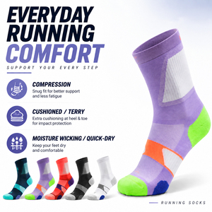 Chaussettes de course à compression personnalisées, respirantes, en maille, à séchage rapide, avec talon et orteils rembourrés, pour marathon, vente en gros - Product Image 1