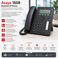 Téléphone IP d'entreprise Avaya 1608, téléphone de bureau VoIP avec écran LCD, haut-parleur, système de communication d'entreprise