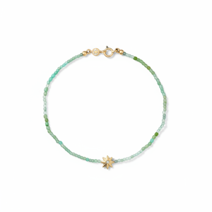 สร้อยข้อมือลูกปัดลายซันเบิร์สต์เคลือบทองประดับโอปอล อเมทิสต์ และควอตซ์รูปทรงตัวเลขสำหรับผู้หญิง - Product Image 1