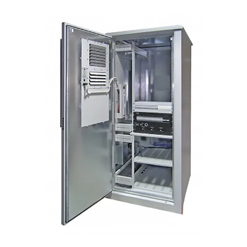 Ip55 Outdoor Telecom Cabinet Outdoor Communication Equipment Shelter With Plate Heat Exchanger