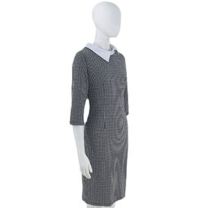 Elegancia High Waits Combinado Cuello de camisa blanca Delgado Suavizar Vestido elástico Vestido de cuello alto Vestido de camisa de cuello blanco - Product Image 2