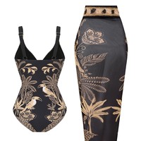 Maillot de bain une pièce vintage pour femme 2026, motif floral rétro, taille haute, ensemble de plage, combinaison, jupe, robe de bain