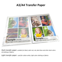 100 Lembar 150E 300EX Kualitas Tinggi Ukuran A4 A3 Kain Kaos Katun 100% Warna Terang Gelap untuk Printer Inkjet dan Transfer Panas P