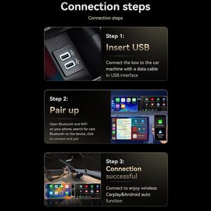 Boîte de navigation intelligente 2-en-1 sans fil CarPlay & Android <span class=keywords><strong>Auto</strong></span> avec interface USB+Type-C, modèle en alliage d'aluminium A21 - Product Image 4