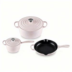 Juego de 5 piezas de utensilios de cocina de hierro fundido esmaltado rojo, antiadherente, con <span class=keywords><strong>cacerola</strong></span>, <span class=keywords><strong>horno</strong></span> holandés, sartén y olla para inducción, para cocina profesional - Product Image 2