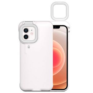 Nouvelle lampe LED d'appoint pour selfie, anneau lumineux, coque de téléphone portable antichoc, protection pour 11/12/XS, design couleur unie, ABS+PC - Product Image 2