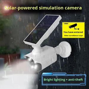 Luce solare della parete del corpo umano sensore telecamera di sorveglianza fittizia per il giardino di protezione di sicurezza faretto luce della macchina fotografica - Product Image 2