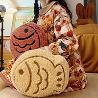 Flauschiges Taiyaki-förmiges Plüschkissen Weiches Fisch-Stoffkissen Cartoon-Meeresfisch Sofa-Rückenkissen für Heim-Sofa-Deko Kindergeschenk