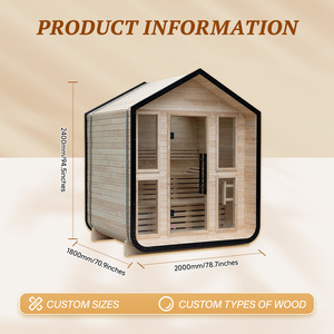 Nouvelle conception de sauna extérieur moderne avec vue panoramique, sauna en bois pour jardin et intérieur avec poêle à sauna 6 kW - Product Image 3