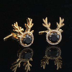 Tính Khí Elk Vòng Đầy Đủ Kim Cương Vòng Zircon Còng Người Đàn Ông Của Pháp Áo Sơ Mi Còng Thời Trang Cá Tính Cuốn Tiểu Thuyết Khuy Măng Sét - Product Image 5