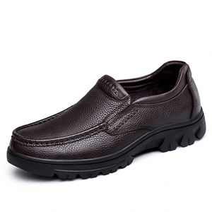 Chaussures à lacets pour hommes grande taille, semelle épaisse en caoutchouc, tige en cuir véritable et maille, tendance mode, décontractées, pour l'extérieur, affaires et formelles - Product Image 6