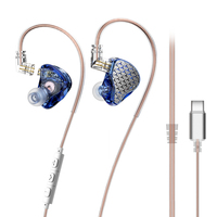 Écouteurs intra-auriculaires Lafitear LM1 1DD 1 EST Hifi avec câble détachable, prise jack 3,5 mm et type C, pour la musique, les jeux et le sport