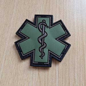 Parche de PVC de goma con diseño de estrella de la vida y serpiente, insignia 3D divertida con gancho y logotipo - Product Image 5