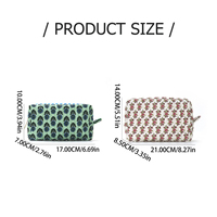 Sac de Rangement Cosmétique Matelassé Grande Capacité pour Femme, Motif Floral, Sac de Maquillage Portable pour Voyage