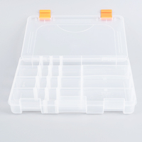 Boîte de rangement multifonctionnelle pour leurres et appâts de pêche, compartiments réglables, plastique rigide de haute qualité, transparente, pour la pêche en rivière