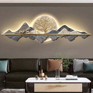 Tranh treo tường phòng khách cây tiền, tranh trang trí nhà cửa, tranh hiện đại, phong cách sang trọng nhẹ nhàng, tranh nền sofa, tranh đèn LED - Product Image 4