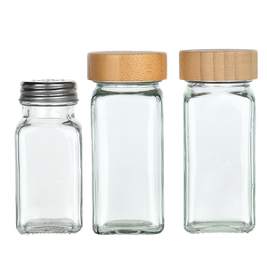 Bán buôn lọ thủy tinh với kín tre có nắp đậy nhà bếp rõ ràng <span class=keywords><strong>container</strong></span> cho thực phẩm lưu trữ của hàng khô kẹo gia vị cà phê đậu - Product Image 2