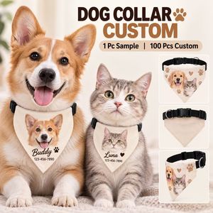 Custom <b>Dog</b> Collar Printed Polyester Pet Bandana Adjustable Buckle Triangle Scarf <b>Dog</b> Bib <b>Neckerchief</b> Wholesale - Product Image 1