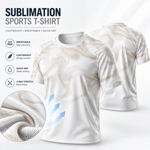 Dryfit T-Shirts Sport Sublimationsdruck Leichtgewichtige Mesh Schnelltrocknende Trainings-T-Shirts Maßgeschneiderte Teamkleidung Activewear Hersteller - Product Image 1