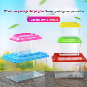 Grande, moyenne, petite boîte de transport et d'élevage pour animaux de compagnie transparente portable, réservoir pour tortues, <span class=keywords><strong>cage</strong></span> fermée pour hamster - Product Image 2