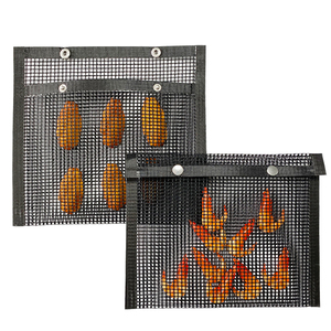 Bolsa de malla para parrilla de barbacoa, carbón de bambú, antiadherente, resistente al calor, impermeable, reutilizable y fácil de <span class=keywords><strong>limpiar</strong></span> para pícnic al aire libre - Product Image 2