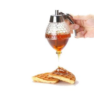 Hot Sale Online New Kitchen Tool-ABS Transparent Honey Dispenser 200ML Non Drip Glass Baking Syrup Jam Food Storage <b>Container</b> - Product Image 5