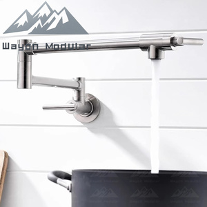 <span class=keywords><strong>Robinet</strong></span> de remplissage mural Wayon en or brossé de luxe avec bras articulé <span class=keywords><strong>double</strong></span> pour cuisine de chef - Product Image 4