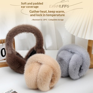 <span class=keywords><strong>Cache</strong></span>-oreilles pliables en fausse <span class=keywords><strong>fourrure</strong></span> de vison pour <span class=keywords><strong>femme</strong></span>, doux et en peluche, coupe-vent, pour usage quotidien en extérieur - Product Image 2