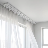 Rail de rideau double en PVC manuel pour décoration intérieure, fabriqué par le fabricant