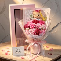 Bouquet de remise de diplôme moderne et écologique, fleurs artificielles faites à la main en savon, roses simulées, pour Thanksgiving, la Saint-Valentin, et les remises de diplômes.