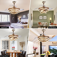 Ventilateurs de Plafond Rétractables Direct Usine avec Lumières et Télécommande, Dimmable 3CCT, Moteur BLDC Réversible pour Chambre Salon