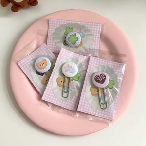 Vigreat – Nouveaux clips <span class=keywords><strong>marque</strong></span>-pages populaires à faire soi-même, personnalisables avec logo, porte-pages en étain, clips en forme de bouton pour étudiants - Product Image 6