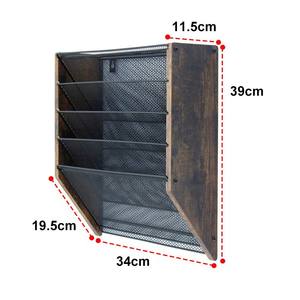 Unidad de estantería montada en la pared de 3 niveles, <span class=keywords><strong>estante</strong></span> colgante escalonado sin madera rústica para cocina, oficina, sala de estar, esquina, Oficina - Product Image 5