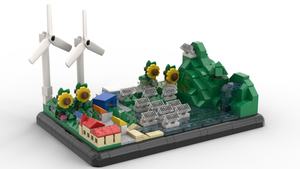 Ensemble de blocs de construction créatifs personnalisés pour modèle de scène énergétique de réseau photovoltaïque, idéal pour le branding et les cadeaux d'entreprise - Product Image 2