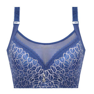 Soutien-gorge push-up sexy pour <span class=keywords><strong>femme</strong></span>, grande taille, <span class=keywords><strong>en</strong></span> dentelle douce, fermeture devant, respirant et tissage tricoté, logo sur la bonnette - Product Image 5