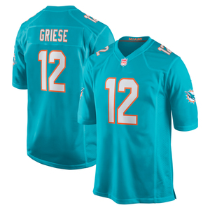 Maillots de football américain personnalisés 2026 Aqua Miami – Tenues brodées pour jeunes avec logos – Vêtements de sport - Product Image 2