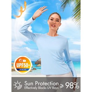 Lot de 2 chemises de protection UV à manches longues pour femmes UPF 50+, légères, à séchage rapide, pour la natation et la randonnée - Product Image 2