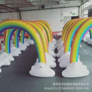 ของเล่นพ่นน้ำรูปสายรุ้งเป่าลม ขนาด 210x90 ซม. ทำจาก PVC สำหรับเล่นน้ำที่บ้าน - Product Image 4