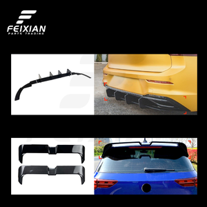 Kit Carrozzeria Completo 2020-2024 per VW <span class=keywords><strong>Golf</strong></span> Mk8 Versione Standard: Labbro Anteriore, Minigonne Laterali, Spoiler Posteriore e Alettone Tetto - Product Image 4