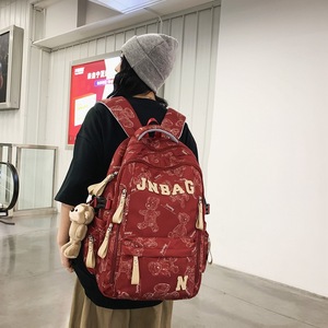 Ruiying Student <b>Backpack</b> Red <b>Large</b> Capacity 15 Inch Laptop Bag For <b>School</b> Travel Daily Use - Product Image 1