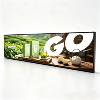 Monitor Digital Signage IPS LCD Ultra Lebar untuk Iklan di Tepi Rak dengan Layar Sentuh Kapasitif 10 Titik, Pemasangan di Dinding VESA, dan Perangkat Lunak CMS