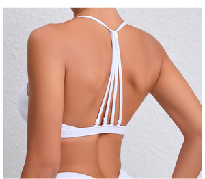 Soutien-gorge de yoga de sport de couleur unie pour femmes avec haut respirant à dos ouvert haute élasticité pour l'exercice et le fitness - Product Image 4