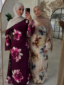 Loriya ultimo 2026 di Abaya <span class=keywords><strong>donna</strong></span> elegante <span class=keywords><strong>fiore</strong></span> stampato semplice Abaya <span class=keywords><strong>abbigliamento</strong></span> quotidiano musulmano vestito da <span class=keywords><strong>donna</strong></span> <span class=keywords><strong>abbigliamento</strong></span> islamico all'ingrosso - Product Image 1